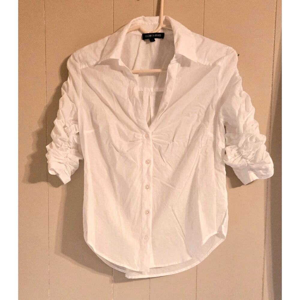 Veronica Beard Porta White Button Down Cotton Ladies Size Small Blouse - Picture 2 of 8